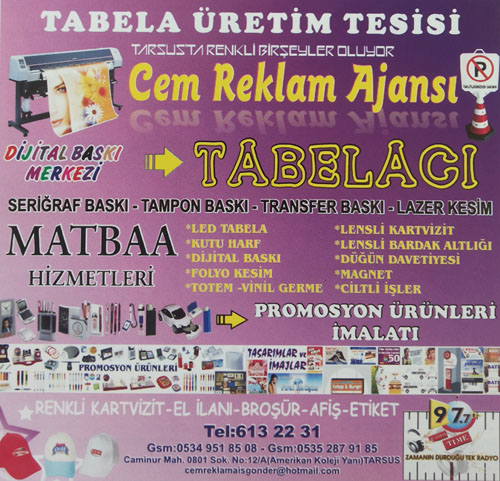 Cem Reklam Ajansı  Tabela Matbaa Hizmetleri