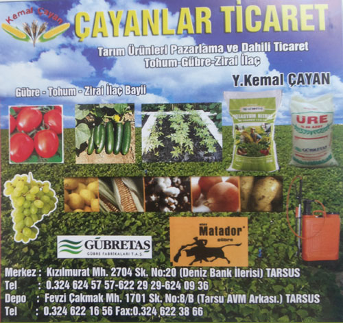 Çayanlar Ticaret   Gübre Tohum Zirai İlaç Bayii