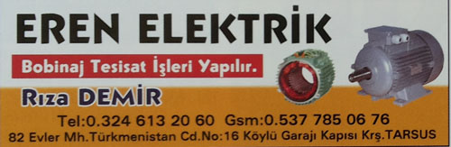 Eren Elektrik Bobinaj Tesisat İşleri Yapılır