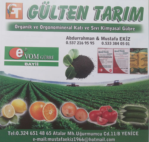 Gülten Tarım Organik ve Organomineral Katı ve Sıvı Kimyasal Gübre