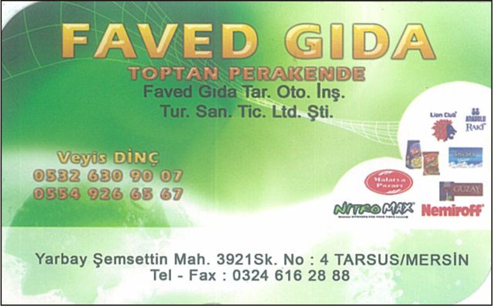 Faved Gıda Tar. Oto. İnş. Tur. San. Tic. Ltd. Şti.