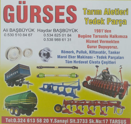 Gürses Tarım Aletleri Yedek Parça