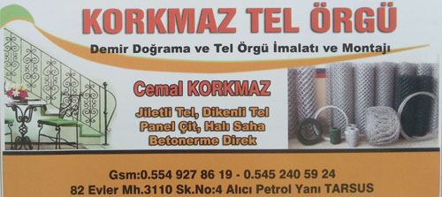 Korkmaz Tel Örgü Demir Doğrama ve Tel Örgü İmalatı ve Montajı