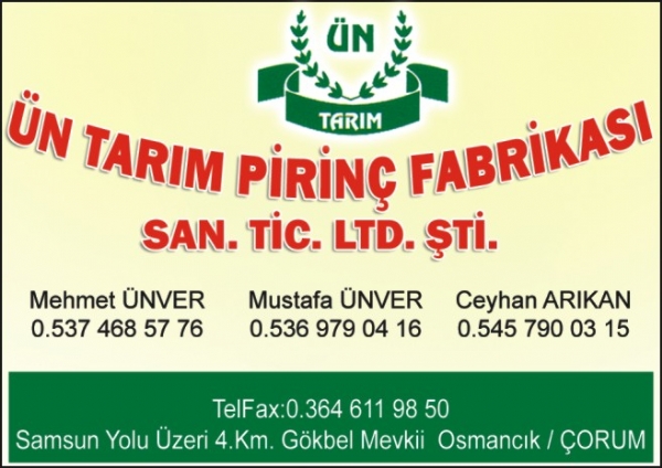 ÜN TARIM PİRİNÇ FABRİKASI