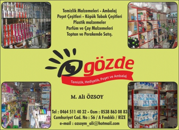 GÖZDE Temizlik, Hediyelik, Poşet ve Ambalaj