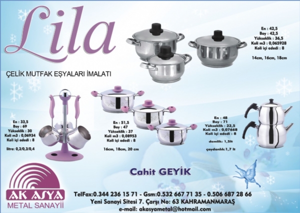 LİLA ÇELİK MUTFAK EŞYALARI İMALATI