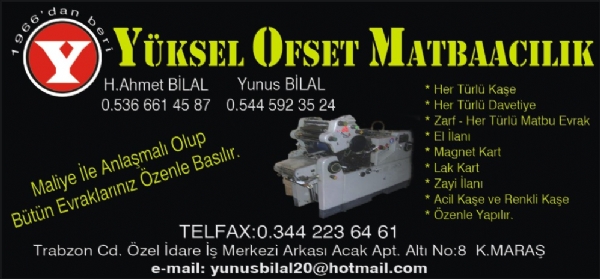 YÜKSEL OFSET MATBAACILIK