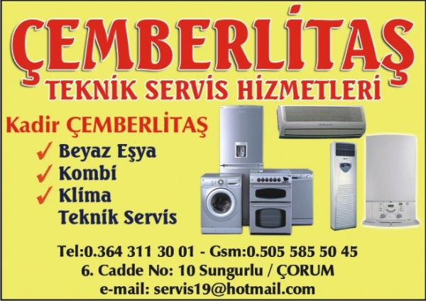 ÇEMBERLİTAŞ TEKNİK SERVİS