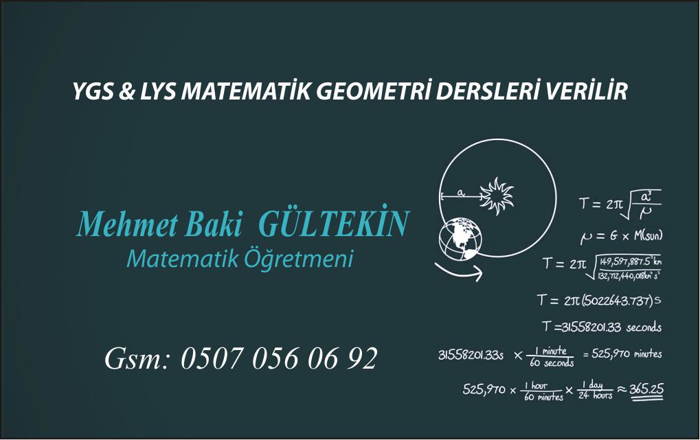 Matematik Öğretmeni Mehmet Baki Gültekin