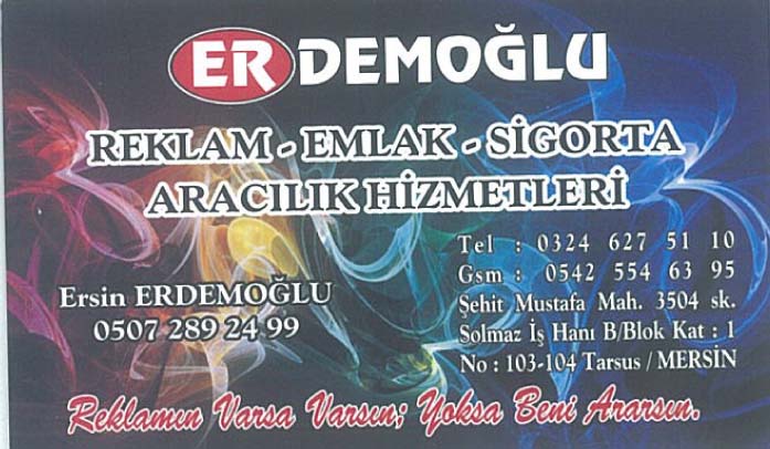 ERDEMOĞLU Reklam – Emlak – Sigorta Aracılık Hizmetleri