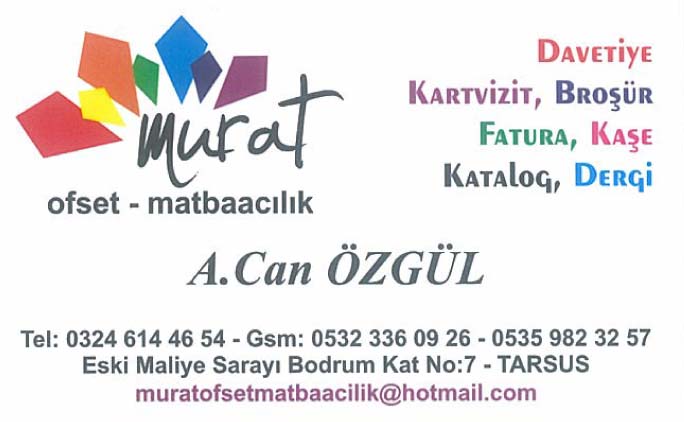 Murat Ofset – Matbaacılık(mersin tarsus caminur mahallesi)