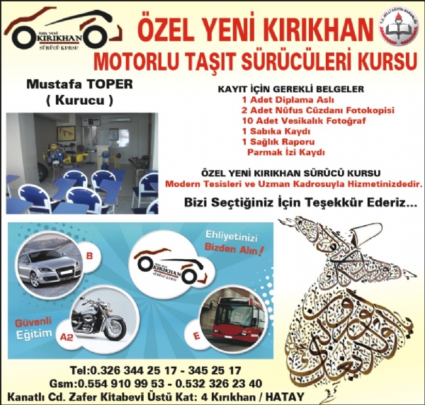 ÖZEL YENİ KRIKHAN MOTORLU TAŞIT SÜRÜCÜLERİ KURSU