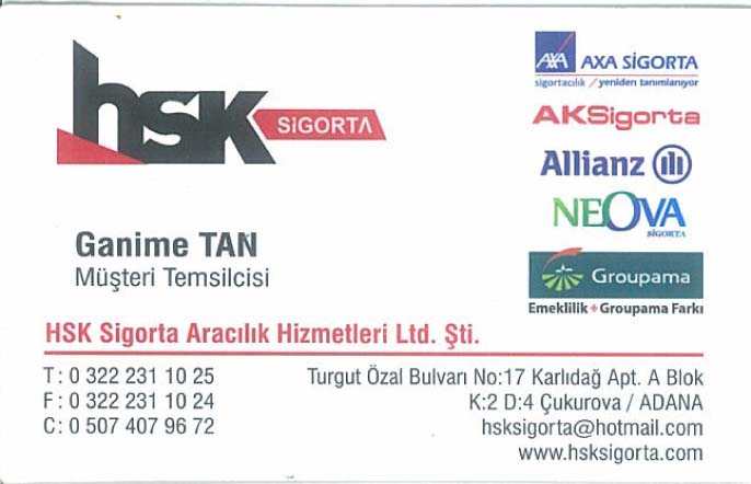 HSK Sigorta Aracılık Hizmetleri Ltd. Şti.