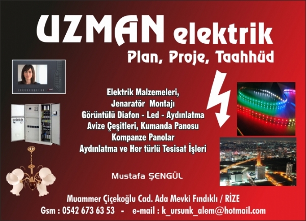 UZMAN elektrik - Plan, Proje, Taahhüd