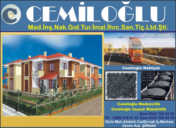 Cemiloglu Mad. Ins. Nak. Gida Tur. Ith.Ihr. San. Tic. Ltd. Sti.