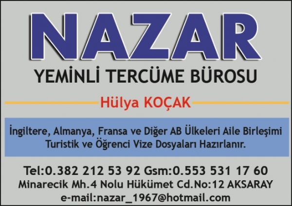 NAZAR YEMİNLİ TERCÜME BÜROSU