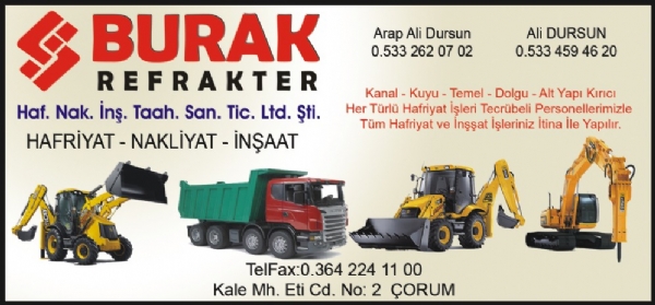 BURAK REFRAKTER HAFRİYAT NAKLİYAT İNŞ.TİC.LTD ŞTİ