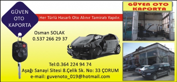 GÜVEN OTO KAPORTA ÇORUM