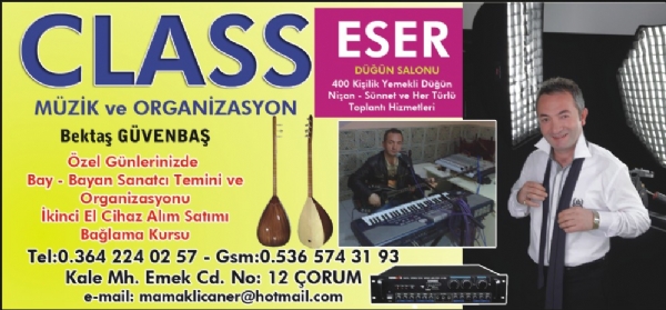 CLASS MÜZİK ORGANİZASYON ÇORUM