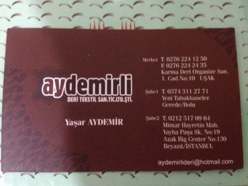 Aydemirli Deri Tekstil Sanayi Ticaret Limited Şirketi