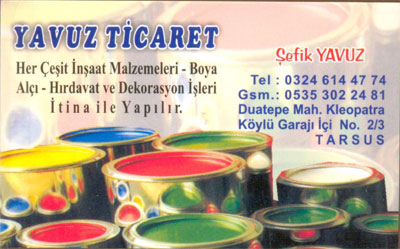 YAVUZ TİCARET,,8DUATEPE)