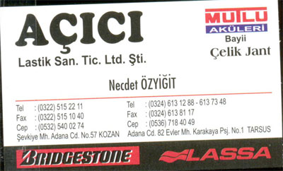 AÇICI LASTİK SAN TİC LTD ŞTİ  